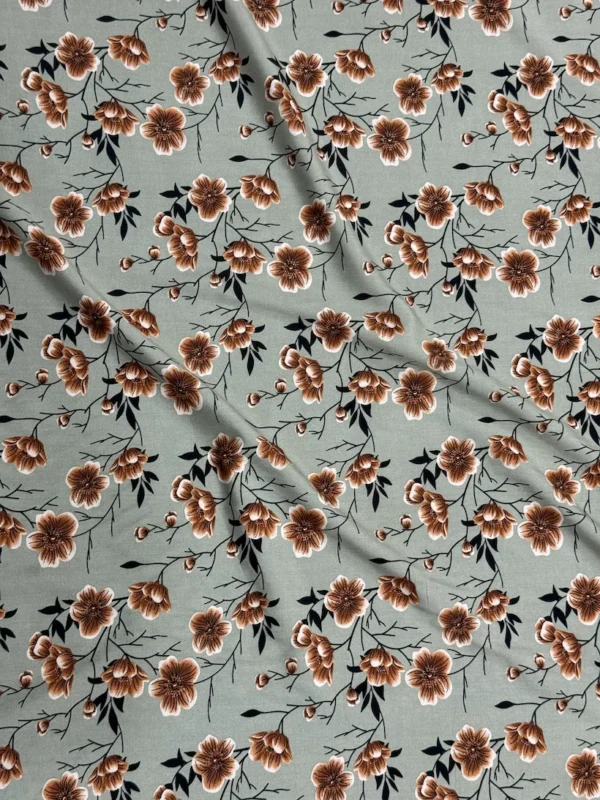 Sage Green Floral Linen Boski