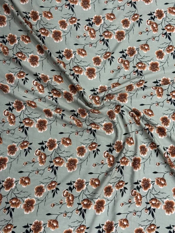 Sage Green Floral Linen Boski