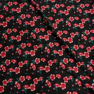 Black Floral Linen Boski
