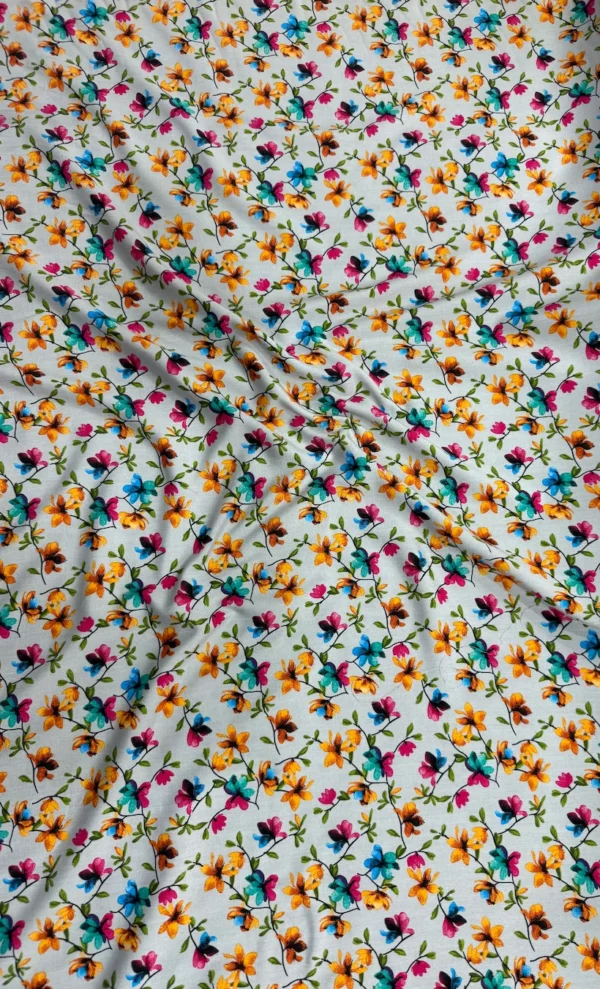 Bluish Grey Floral Linen Boski
