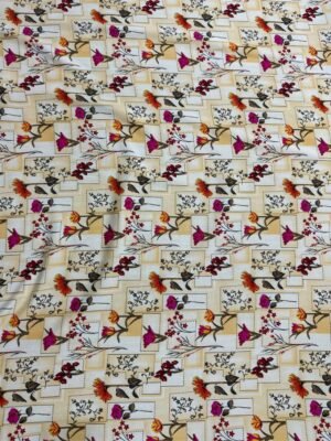 a Light Yellowish Floral Linen Boski