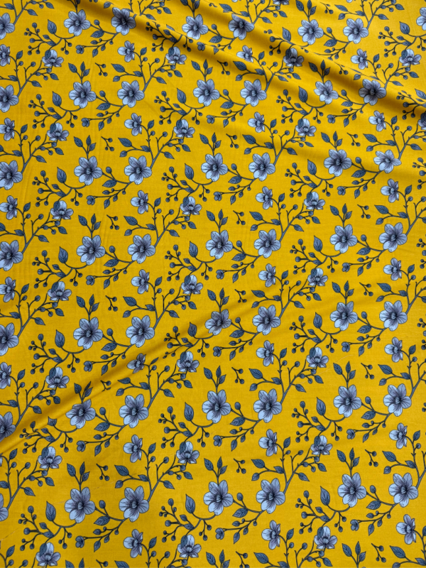 Yellow Floral Linen Boski