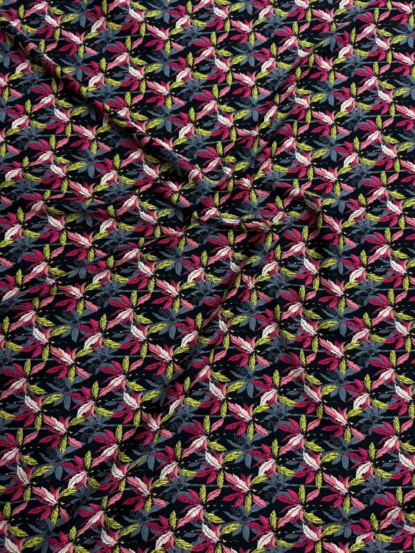 b 3 Black Palm Leaves Linen Boski