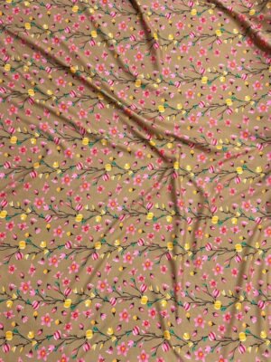 Beige Floral Linen Boski