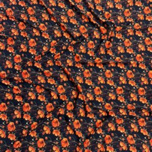 Black Floral Linen Boski