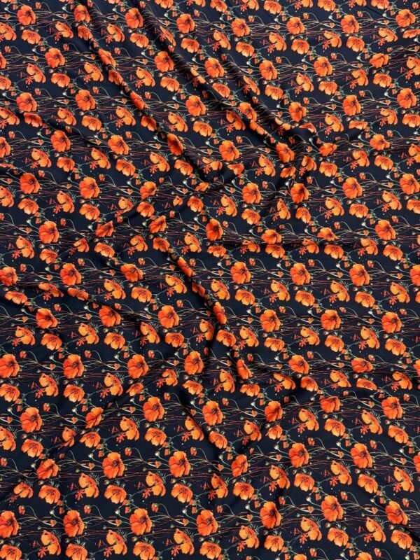 Black Floral Linen Boski
