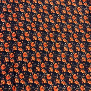 Black Floral Linen Boski