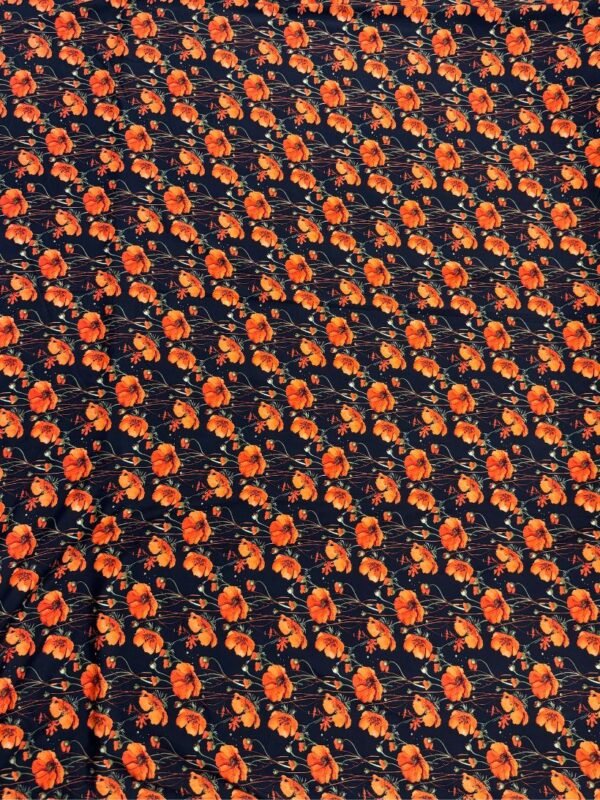 Black Floral Linen Boski