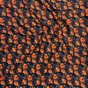 Black Floral Linen Boski