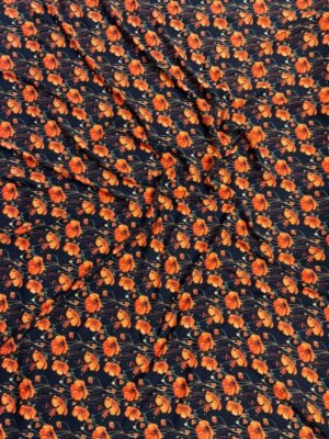 Black Floral Linen Boski