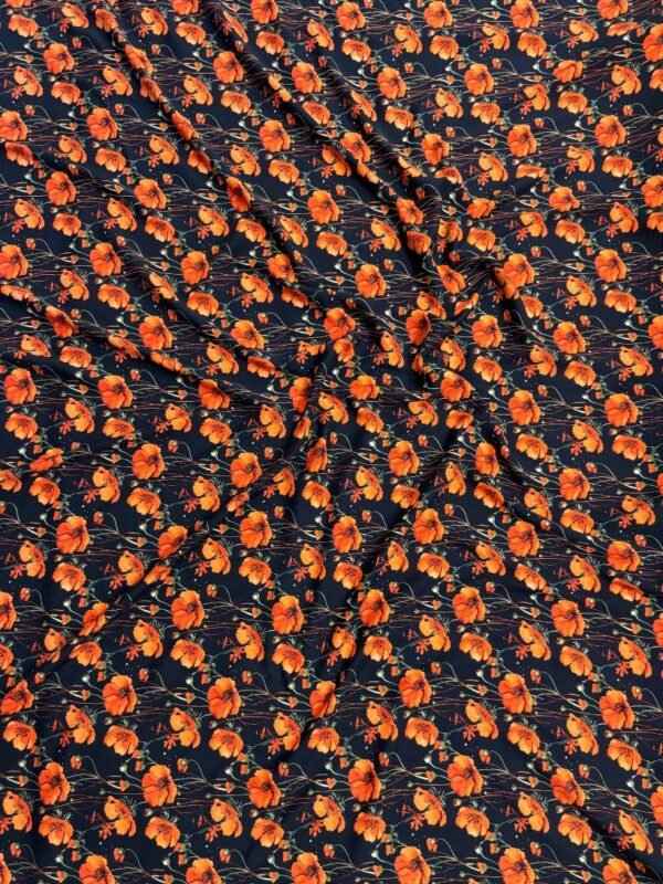 Black Floral Linen Boski