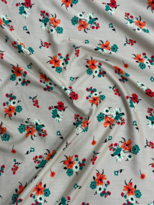 Light Taupe Floral Linen Boski
