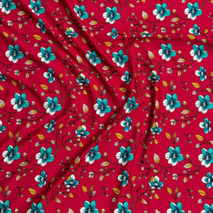Red Floral Linen Boski