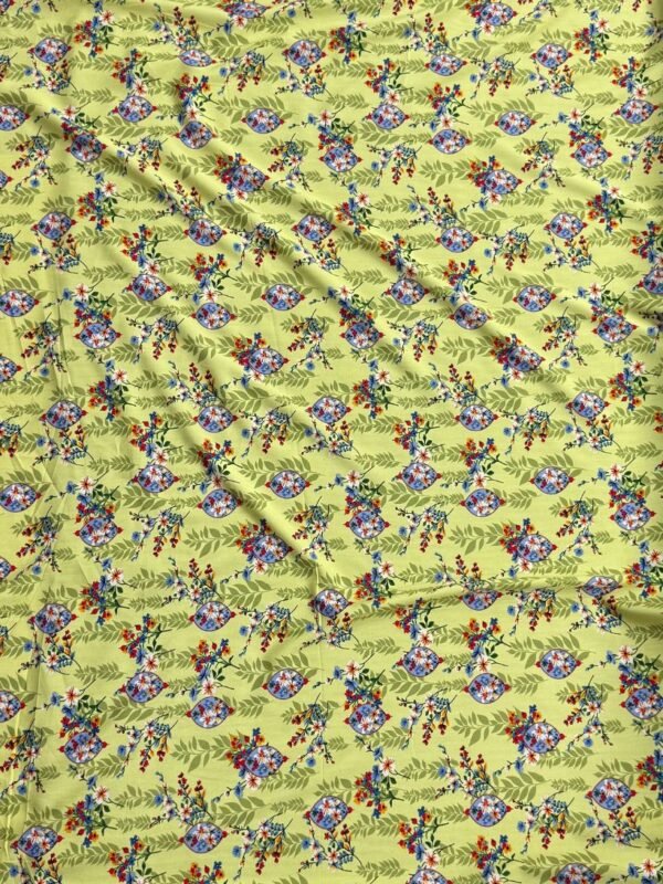 Pistachio Green Floral Linen Boski