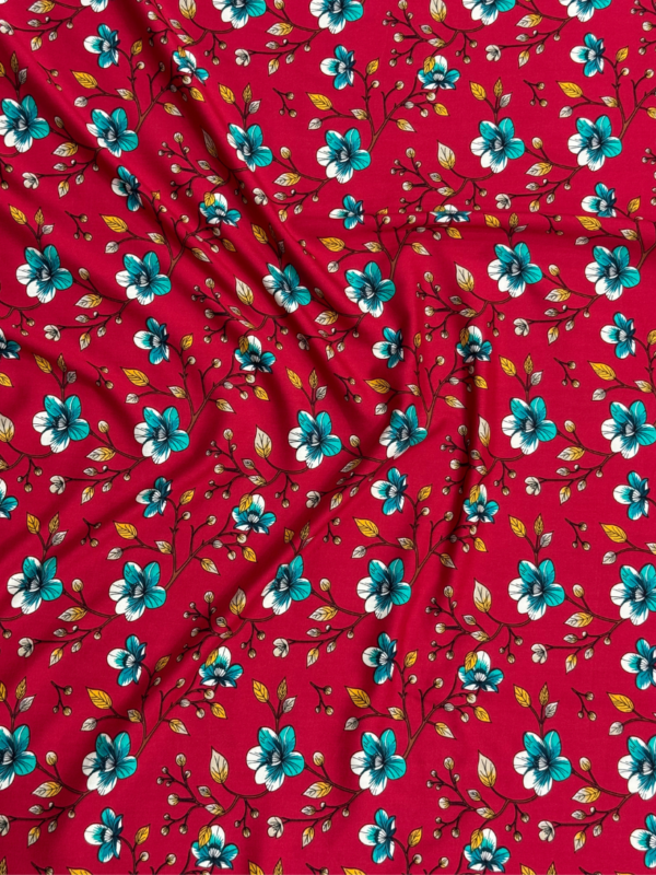 Red Floral Linen Boski