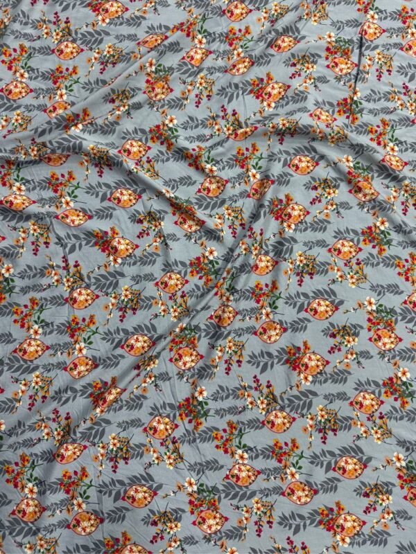 Grey Floral Linen Boski
