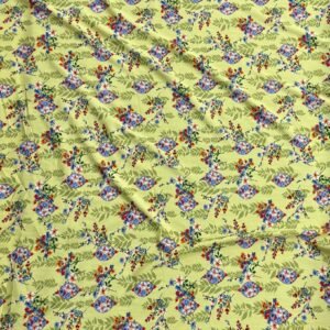 Pistachio Green Floral Linen Boski