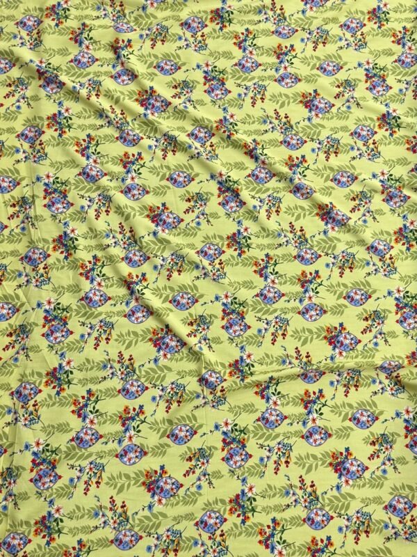 Pistachio Green Floral Linen Boski