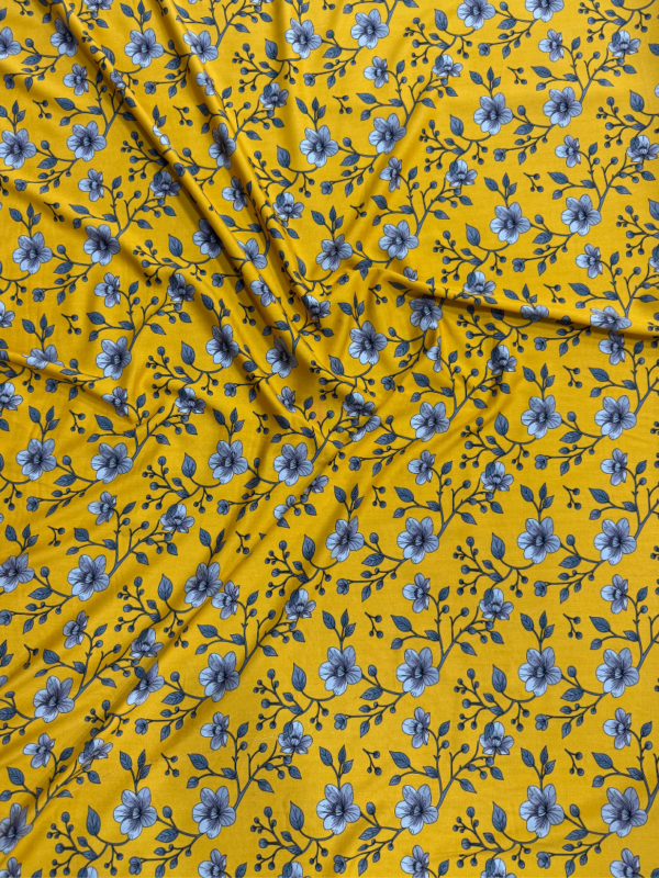 Yellow Floral Linen Boski