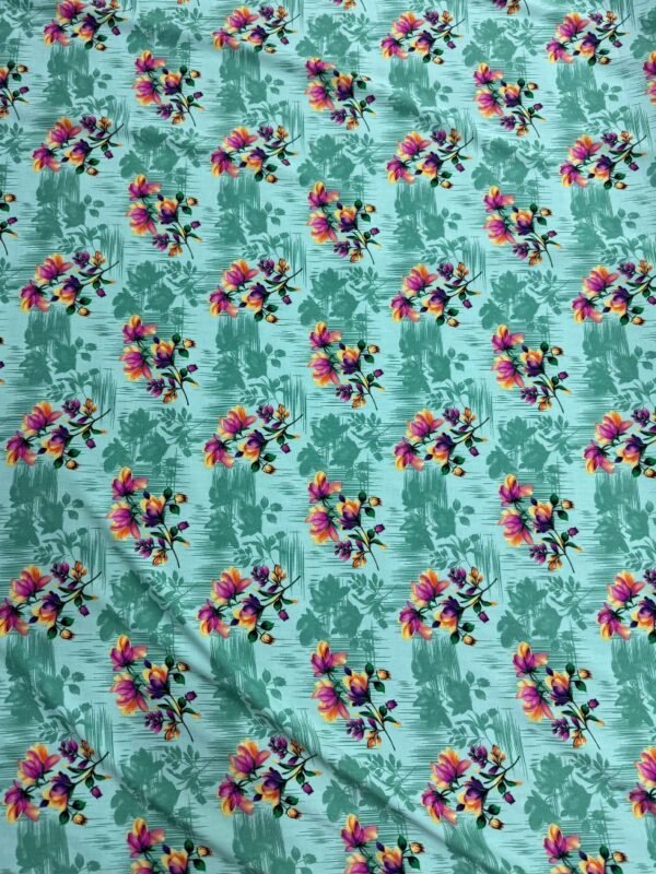 Mint Green Bunch Floral Linen Boski