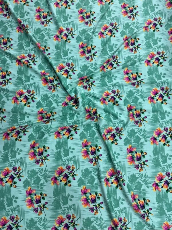 Mint Green Bunch Floral Linen Boski