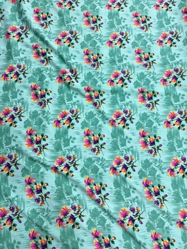 Mint Green Bunch Floral Linen Boski