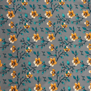 Grey Floral Linen Boski