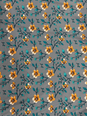 Grey Floral Linen Boski