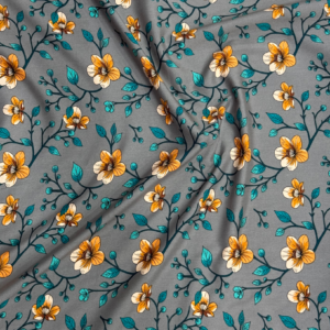 Grey Floral Linen Boski