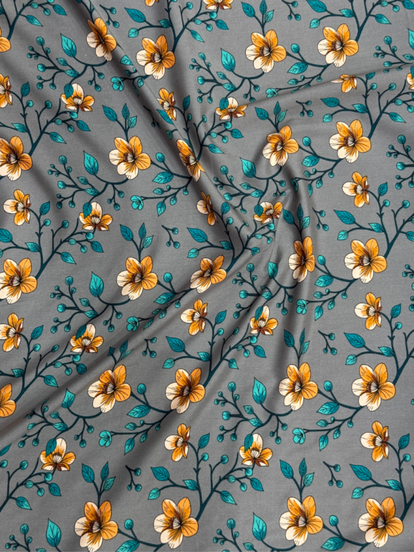 Grey Floral Linen Boski