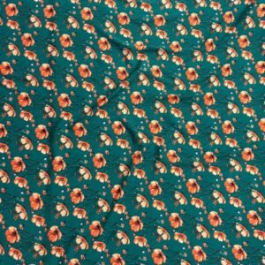 janda 2 Teal Green Floral Linen Boski