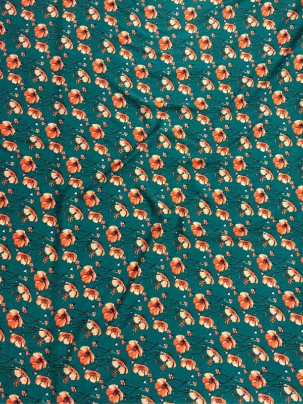 janda 2 Teal Green Floral Linen Boski