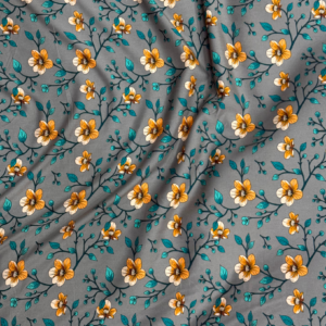Grey Floral Linen Boski