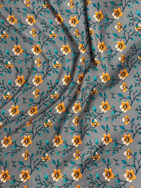 Grey Floral Linen Boski