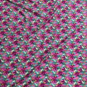 Pink Palm Leaves Linen Boski
