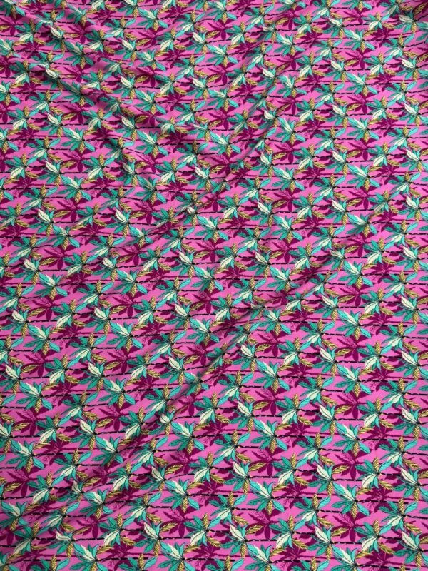 Pink Palm Leaves Linen Boski