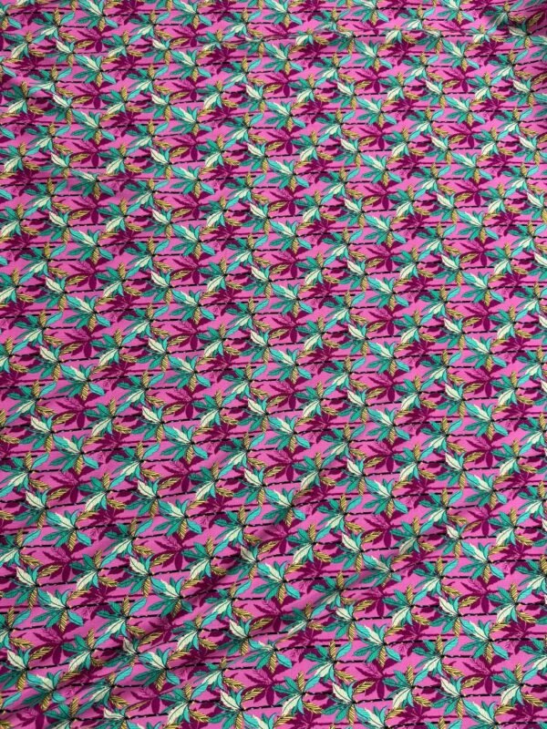 Pink Palm Leaves Linen Boski