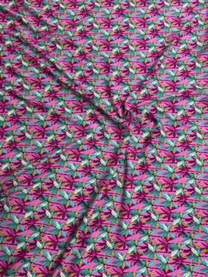 pink 3 Pink Palm Leaves Linen Boski