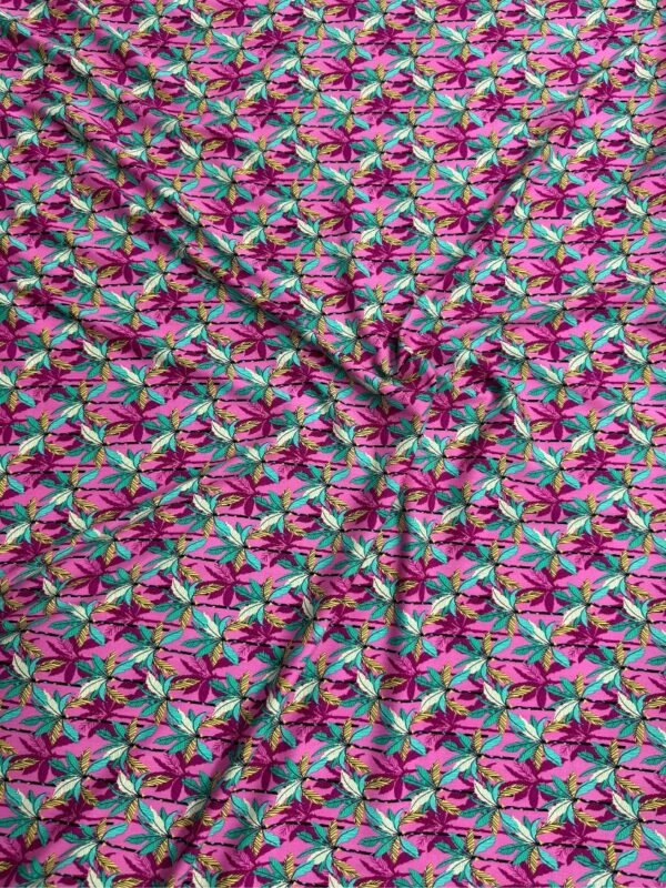 Pink Palm Leaves Linen Boski