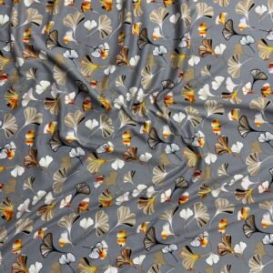 q Dove Grey Leaves Linen Boski