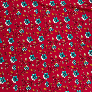 Red Floral Linen Boski