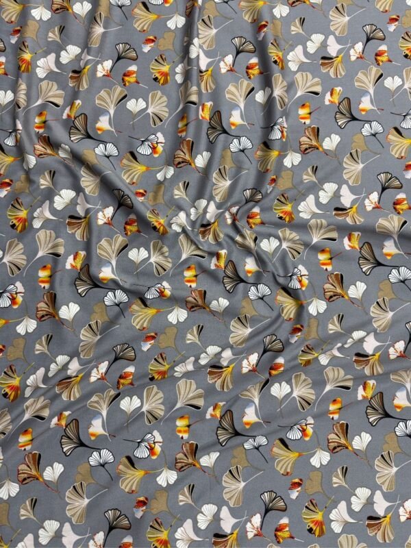 q Dove Grey Leaves Linen Boski