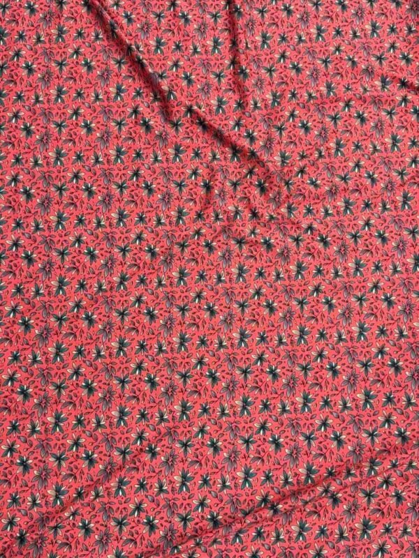 red 1 Coral Red Floral Linen Boski