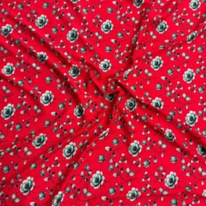 Red Floral Linen Boski