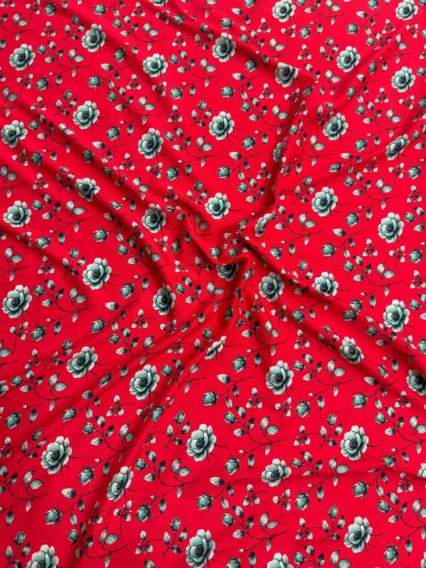Red Floral Linen Boski