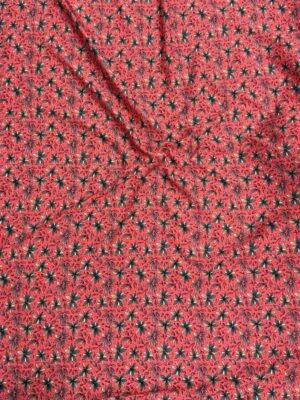 Coral Red Floral Linen Boski