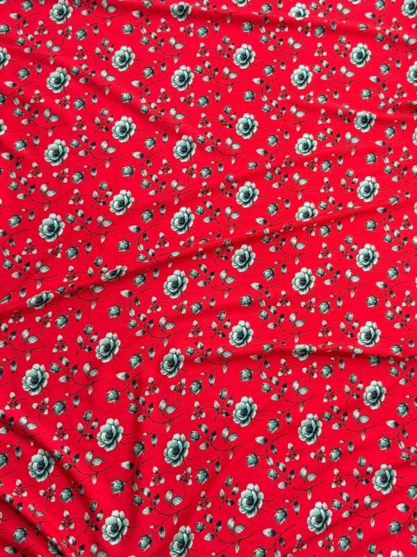 Red Floral Linen Boski