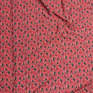 red 3 Coral Red Floral Linen Boski