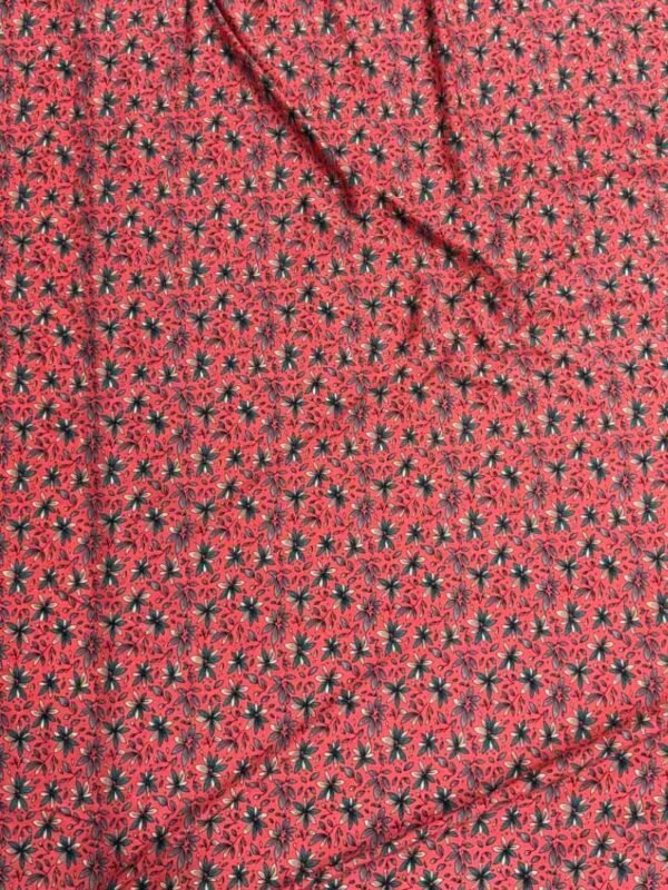 red 3 Coral Red Floral Linen Boski