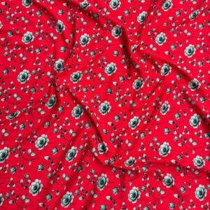 Red Floral Linen Boski